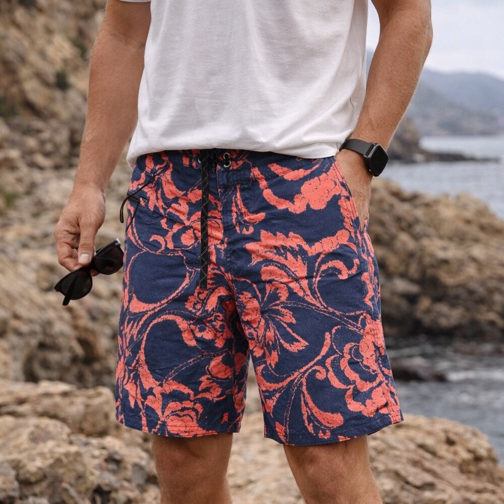 Patagonia Wavefarer Gridley Coral Boardshorts Surf Swim Trunks 32 Beach Water